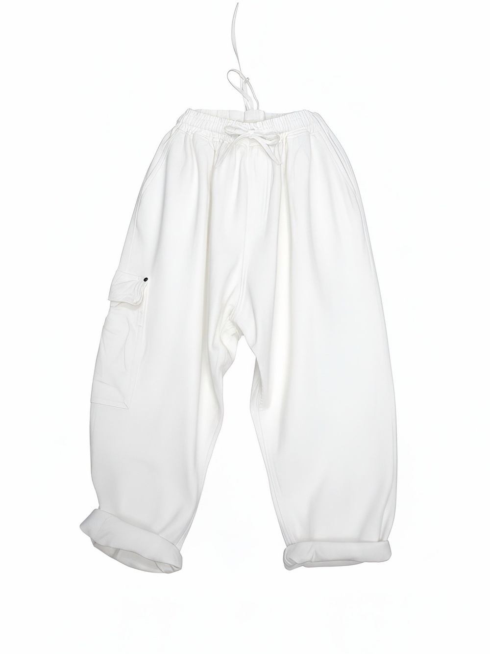 Free People White CargoUtility Barrel Trousers